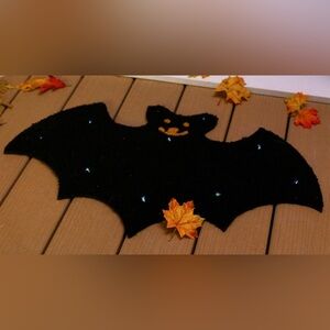 Harvest Lane LED Glitter Painted Fall Halloween 🎃 Holiday Doormat Bat